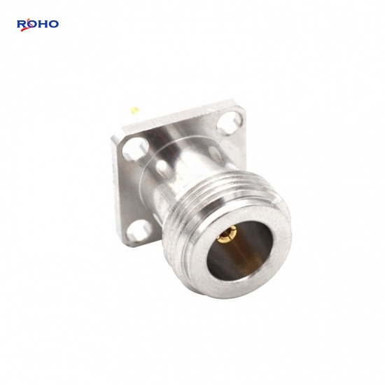 N Type Female 4 Holes Flange RF Coaxial Connector
