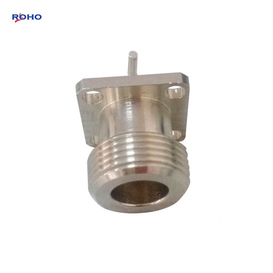 N Type Female  4 Hole Flange Coaxial Connector