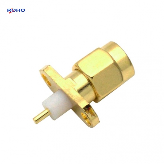 SMA Male 2 Hole Flange Coaxial Connector