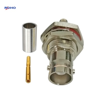 BNC Female Bulkhead Crimp RF Connector