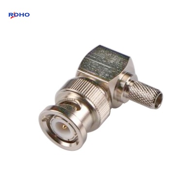 BNC Male Crimp Right Angle Connector