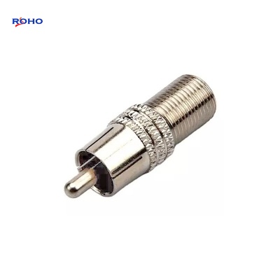 F Female to RCA Plug Jack Connector TV Adapter