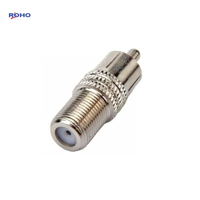 F Female to RCA Plug Jack Connector TV Adapter