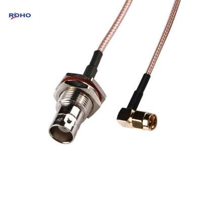 BNC Female to SMA Right Angle Male Cable Assembly