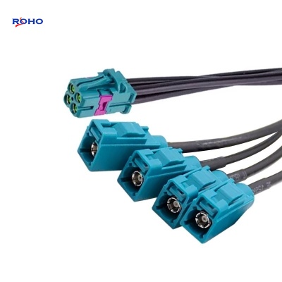 Fakra Jack to 4 Pin Mini Fakra Jack Cable Assembly