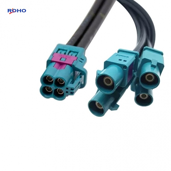 Fakra Plug to 4 Pin Mini Fakra Plug Cable Assembly