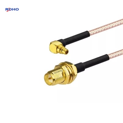 MMCX Right Angle Plug to RP SMA Straight Female Cable Assembly