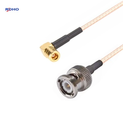 SMB Plug Right Angle to BNC Male Cable Assembly with RG316 Cable