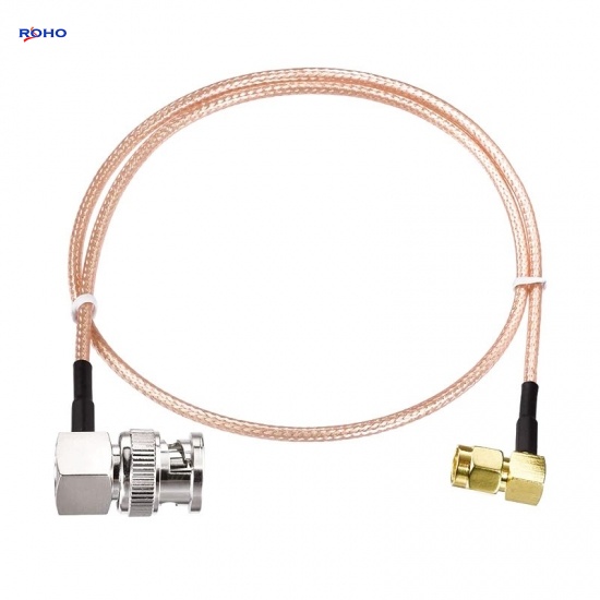 BNC Male Right Angle to SMA Male Right Angle Cable Assembly