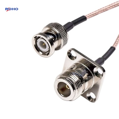 BNC Male to N Female 4 Hole Flange Cable Assembly