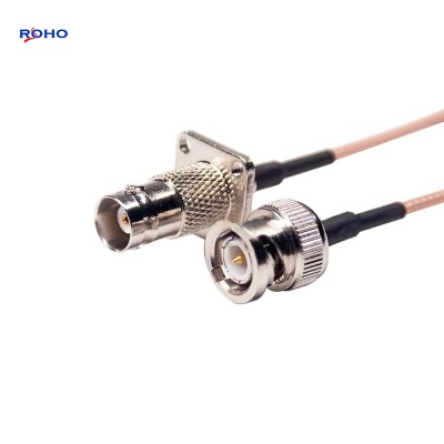 BNC Male to BNC Female 4 Hole Flange Cable Assembly
