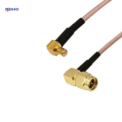 MCX Plug Right Angle to SMA Male Right Angle Cable Assembly