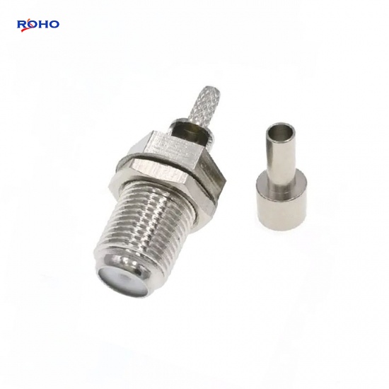 F Female Bulkhead Solder Connector for RG174 Cable