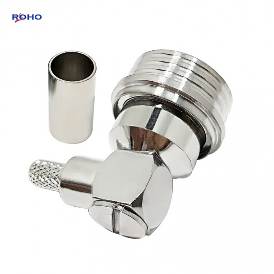 QN Male Right Angle Crimp Connector for RG142 RG223 Cable