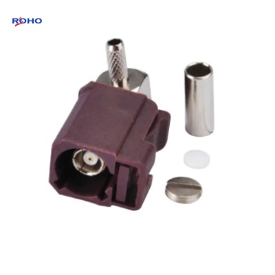 FAKRA D Jack Right Angle Connector Crimp for RG174 RG316 Cable