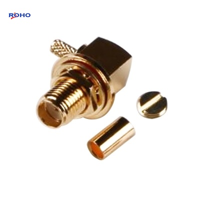 SMA Female Right Angle Bulkhead Coaxial Connector