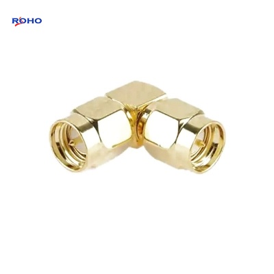 SMA Male to SMA Male Right Angle RF Adaptor