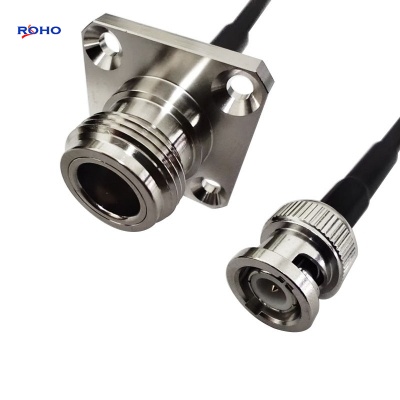 BNC Male to N Female 4 Hole Flange Cable Assembly