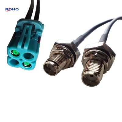 2 Pin Mini Fakra Jack to SMA Female Cable Assembly