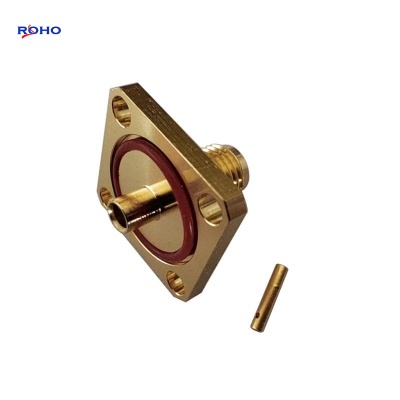 SMA Female Solder 4 Hole Flange RF Connector