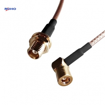 SMB Plug Right Angle to MCX Jack Cable Assembly with RG178 Cable