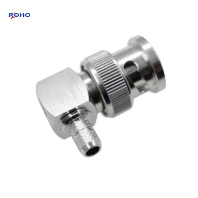 BNC Male Crimp Right Angle Connector for RG58 Cable
