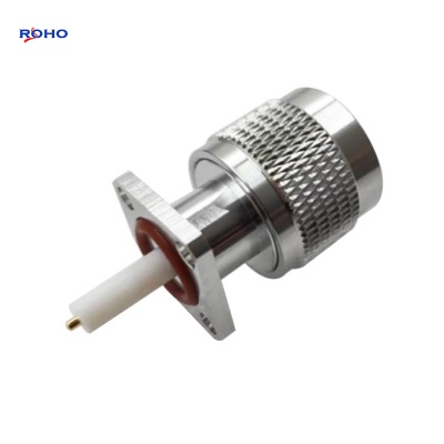 N Type Male 4 Holes Flange RF Coaxial Connector