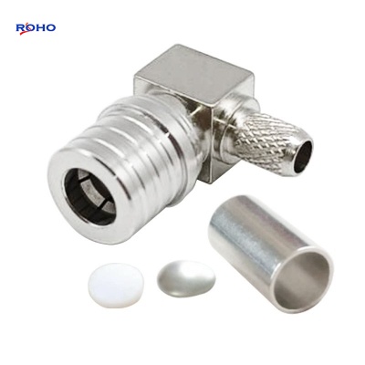 QMA Right Angle Crimp Connector