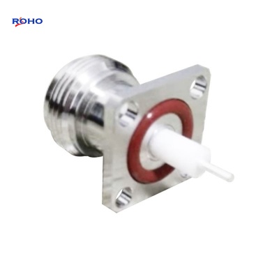 N Type Female 4 Holes Flange RF Coaxial Connector