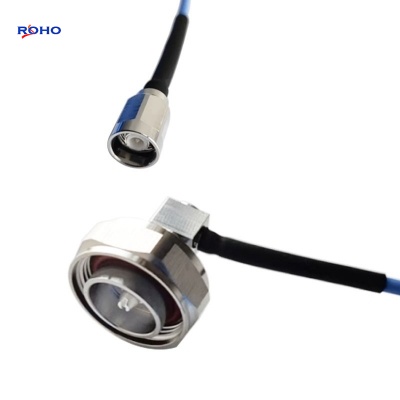 7-16 DIN Male Right Angle to NEX10 Male Cable Assembly with RG402 Cable