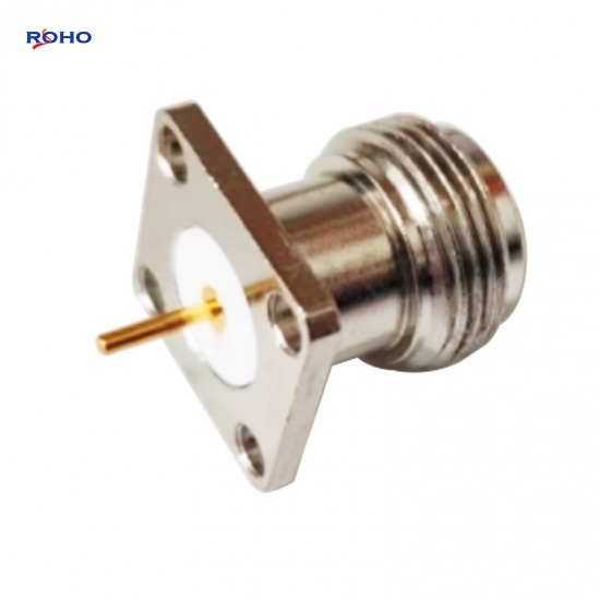 N Type Female 4 Hole Flange Coaxial Connector