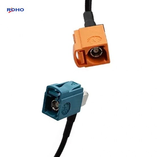 Fakra Right Angle Jack to Fakra Jack with RG174 Cable Assembly
