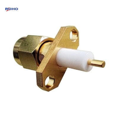 SMA Male 2 Hole Flange Coaxial Connector