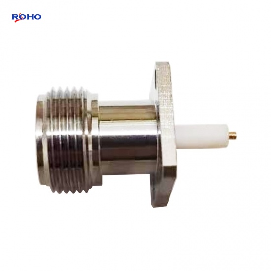 N Type Female 4 Hole Flange Solder Connector