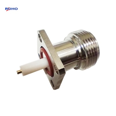 N Type Female 4 Hole Flange Solder Connector