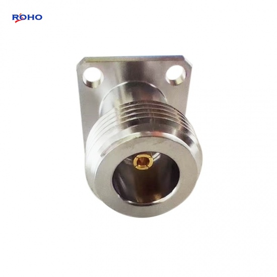 N Type Female 4 Hole Flange Solder Connector