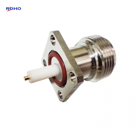 N Type Female 4 Hole Flange Solder Connector
